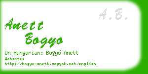 anett bogyo business card